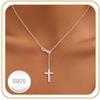 Aretas Collana con ciondolo a forma di croce, in argento, da donna, idea regalo | Collana da donna con ciondolo a forma di croce, in argento 925, idea regalo per mamma, figlia, sorella, amica, lei