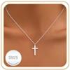 Aretas Collana con ciondolo a forma di croce, in argento, da donna, idea regalo | Collana da donna con ciondolo a forma di croce, in argento 925, idea regalo per mamma, figlia, sorella, amica, lei