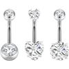 Aucuu Piercing Ombelico 14G in Acciaio Chirurgico, 1.6mm Sterile Banana Sopracciglia Curved Barbell Cristallo Palla, Gioielli Pancia Donne-12mm