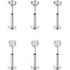FECTAS 6pcs Senza Filo Push-in Cartilagine Tragus Helix Piercing Gioielli Flat Back Orecchini in Acciaio Inox 16G 6mm 8mm 10mm Lip Bars Labret Stud Lip Ear Medusa Piercing 2mm 3mm 4mm CZ