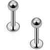 FECTAS 2 pz Titanio 16G Trago Cartilagine Helix Bar Labbro Labret Monroe Medusa Anelli Borchie Piercing 6/8/10/12mm