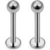 FECTAS 2 pz Titanio 16G Trago Cartilagine Helix Bar Labbro Labret Monroe Medusa Anelli Borchie Piercing 6/8/10/12mm