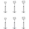 FECTAS 6pcs Senza Filo Push-in Cartilagine Tragus Helix Piercing Gioielli Flat Back Orecchini in Acciaio Inox 16G 6mm 8mm 10mm Lip Bars Labret Stud Lip Ear Medusa Piercing 2mm 3mm 4mm CZ