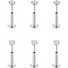 FECTAS 6pcs Senza Filo Push-in Cartilagine Tragus Helix Piercing Gioielli Flat Back Orecchini in Acciaio Inox 16G 6mm 8mm 10mm Lip Bars Labret Stud Lip Ear Medusa Piercing 2mm 3mm 4mm CZ