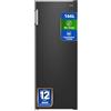 CHiQ FSD166NE4E 166L Congelatore Verticale No Frost 166L | Porte reversibili, 42 dB silenzioso, 12 anni garanzia compressore, acciaio nero, 2 ripiani+3 cassetti
