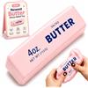 Siebkorb Asmr - Palla antistress al burro croccante, realistica, fatta a mano, a forma di burro, riempita con perline, simpatica palla antistress, da schiacciare, per adulti, ufficio, sollievo dall'ansia (rosa