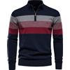 AIOPESON Maglione pullover patchwork da uomo in cotone con cerniera casual Maglione con collo a lupetto per uomo Nuovo maglione caldo moda invernale per uomo