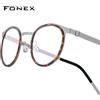 FONEX Occhiali in lega di acetato Telaio da uomo Design di marca Occhiali da vista rotondi Ultraleggeri Danimarca Morten Occhiali coreani senza viti 98625