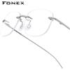 FONEX Occhiali in lega Telaio da uomo Nuovo design di marca Occhiali da vista quadrati senza montatura da donna Occhiali ultraleggeri giapponesi senza montatura 8107