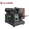 Allsome Levigatrice elettrica Allsome 180W, Mini levigatrice a nastro con nastri abrasivi da 10 pezzi 533*30mm compatibili con batteria Makita 18V e AC 220V