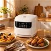 JUJU Cuociriso elettrico multifunzione da 2 litri 220 V, fornello intelligente antiaderente, vaporiera, funzione di mantenimento in caldo, cuociriso per 1-3 persone