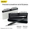 Deli Set di cacciaviti magnetici ad alta precisione 25 in 1, kit di riparazione mini punte per telefono, computer, orologio, console di gioco, occhiali, elettronico