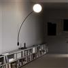 HomeLover Lampada da parete minimalista a LED lunga con sfera in vetro bianco, per camera da letto, comodino, soggiorno, ristorante, corridoio, illuminazione di fondo
