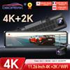 OBDPEAK H8 4K+2K Specchietto Retrovisore con Dash Cam da 11,26 Pollici, Videocamera per Auto con GPS e WIFI, Registrazione Video, Visione Notturna Superiore, Doppia Lente