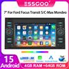 ESSGOO Autoradio 7 Pollici Android 15 Per Ford Focus MK2 Transit MK7 Mondeo CMax Kuga Galaxy Fiesta Fusion Wireless Carplay Android Auto GPS Navigazione FM BT WiFi SWC RDS Mirror Link Unita Centrale