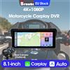 Srnubi 8.1" Wireless CarPlay Moto Touch Screen Cruscotto o lettore per moto Schermo di visualizzazione di navigazione GPS Monitor Android Auto
