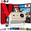 XGODY Proiettore XGODY 700ANSI 4K, 1 GB RAM + 32 GB di memoria, Android, messa a fuoco automatica, correzione trapezoidale, Gimbal, A6/N6 Pro Beamer, Wi‑Fi 6