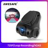 AWESAFE Nuova Dashcam 1080P ADAS Mini DVR per Auto 120 ° Registratore Video Auto FOV Nascosto, Dash Cam per Android con Supporto per Parcheggio Posteriore