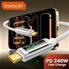toocki Cavo USB-C a USB-C Toocki 240W PD 3.1 con Display per Ricarica Rapida, Compatibile con MacBook, iPhone 17 16 Pro Max, Samsung S25