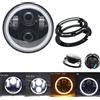 SOYAVISION Faro a LED Halo Angel Eyes da 5-3/4 pollici (5,75 pollici) per moto con staffa, compatibile con Dyna Sportster Softail da 5,75 pollici