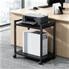 HiMISS Supporto per PC, Stand per Computer a 2/3 Livelli da Posizionare Sotto la Scrivania con Rotazione a 360° ° Supporto per CPU in metallo regolabile in altezza con ruote girevoli per casa e ufficio