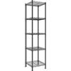 SONGMICS Scaffale di stoccaggio stretto, ripiano regolabile, scaffale in metallo, garage, camera da letto, soggiorno, guardaroba, cucina, dispensa, 5 livelli, 30 x 30 x 121 cm, nero inchiostro