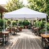 HiMISS Tenda Commerciale Pieghevole 3x3M con Lucernario, Telaio in Tubi d'Acciaio 30x30/25x25mm con Rinforzi a Croce, Senza Pareti Laterali, Gazebo da Esterno Ideale per Eventi, Fiere