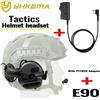 YHKEMA Cuffie Tattiche E90 per Tiro all'Aperto con Microfono per Comunicazione, Caccia e Tiro con Adattatore PTT KEN