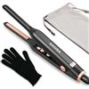 SAOSA Piastra per Capelli Corti a Matita, 0,8 cm Piastra Mini per Capelli con 9 Livelli di Temperatura (90°C-220°C), Doppia Tensione, per Pixie Cut, Frangia, Ricci, Regalo con Astuccio e Guanto
