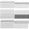 Gifcomda Set Posate da 72 Pezzi, Posate Acciaio Inox per 12 Persone, Set di Posate Finemente Lucidate Con Coltello da Bistecca, Forchetta, Cucchiai, Lavabile in Lavastoviglie