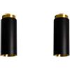 DCW éditions - Set di 2 Plafoniere Tobo C65 - Ø 6,5 x H 16,5 cm Tobo - Nero - Ottone - Designer Marco Ferreri