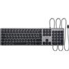 Macally UCZKEYSG-EN, tastiera USB-C per Mac, PC e tablet, layout DE QWERTZ, grigio