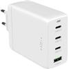 FIXED Caricabatterie, 3x USB-C, USB-A, 100W, caricatore da viaggio fisso GaN, bianco