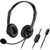 Genius HS-230U, Cuffia, cuffia, cablata, con microfono, controllo volume, USB-C, nero