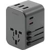 ENERGEA Ricarica Energea. 3Xusb+2Xusb-C Pd-Pps-Qc 3.0 35.5W 3A2C Adattatore 4V1 Us/Ua/Eu/Uk Grigio/Gunmetal Travelworld