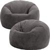 Icon Beanbags Set di 2 icon Classico pouf Bean Bag, poltrona in velluto a coste Pouf per il soggiorno, grigio - Prodotto in Germania