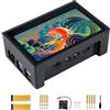 Sertronics Display LCD DSI da 4,3 pollici di Waveshare, con custodia, per Raspberry Pi 4B, schermo IPS 800x480, display touch capacitivo, compatibile con Raspbian/Ubuntu/Kali/Retropie / WIN10 IoT - Display LCD DSI da 4,3 pollici (con custodia)