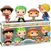 Funko POP! Set da 4 personaggi di One Piece: Ruffy, Zoro, Nami e Sanji, action figure in vinile - Edizione esclusiva