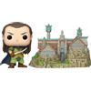 Funko POP! Town - Il Signore degli Anelli - Elrond con Gran Burrone, figura in vinile, 10 cm