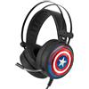 Ert Group Cuffie da gaming ERT Group Marvel Captain America con audio surround virtuale 7.1, illuminazione LED e microfono flessibile