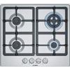 Bosch Pgh6B5B90 Serie 4 Piano Cottura a Gas, Bruciatore Wok: Potenza Fino a 3.3 Kw, Griglie in Ghisa, Acciaio, 60 Cm, 3 zone + Wok