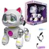 Lexibook, Cyber Power Gattino, Robot Vocale, Francese, KITTY05FRLXB | Orecchie LED, suoni, reazioni tattili, getto d'acqua sorpresa e telecomando per avventure interattive, bianco