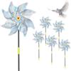AOOWU Mulino a Vento Riflettente, 6 Pezzi Repellente per Uccelli e Piccioni, Girandole Spaventa Uccelli, Allontanare i Piccioni Spaventa Uccelli Protect Giardino, Frutteto, House, Fattoria