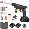 Bluessiery Idropulitrice a Batteria, 48V Max 90 Bar Idropulitrice Portatile con 2 Batteria, Ugello Multispruzzo 6 in 1, Tubo da 5M, Lancia di Prolunga, Strumento per La Pulizia Dell'auto da Esterno