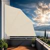 TANIASHOP Divisorio Tenda Laterale a Ventaglio Pieghevole 120x120cm Frangivista Privacy Struttura in Alluminio Telo in Poliestere 220 g/m² Impermeabile per Balcone Terrazza e Giardino Colore Beige