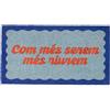 Fisura - Zerbino d'ingresso "com més serem" in fibra di cocco con base antiscivolo in PVC. Tappeto originale blu e rosso con messaggio in catalano. Dimensioni: 70 cm x 40 cm.