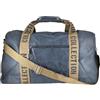 Generisch Grande borsa da viaggio vintage da donna e uomo Weekender borsa sportiva bagaglio a mano in finta pelle scamosciata, Blu antico, Handgepäck 20 Zoll, Retro vintage