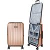 CASYRO Valigia apribile, rigida trolley da viaggio, utilizzabile come armadio, valigetta con 4 ruote, valigetta per armadio, 80 l, M, oro rosa., 70.5 x 42 x 28 cm, Valigetta rigida apribile con 4