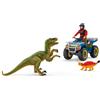 SCHLEICH Dinosaurs Quad Escape from Velociraptor Toy Playset, Multi-colour (4146