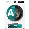 Hisense WF1I8042BWP Lavatrice Carica Frontale 8kg, Vapore, Automix Dispenser, Pure Jet, Programmi Rapidi, Quicker, Display Touch LED, Classe A-30%, Bianco